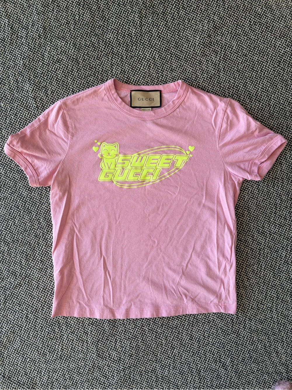 Gucci Pink "Sweet Gucci" Graphic Kids T-Shirt